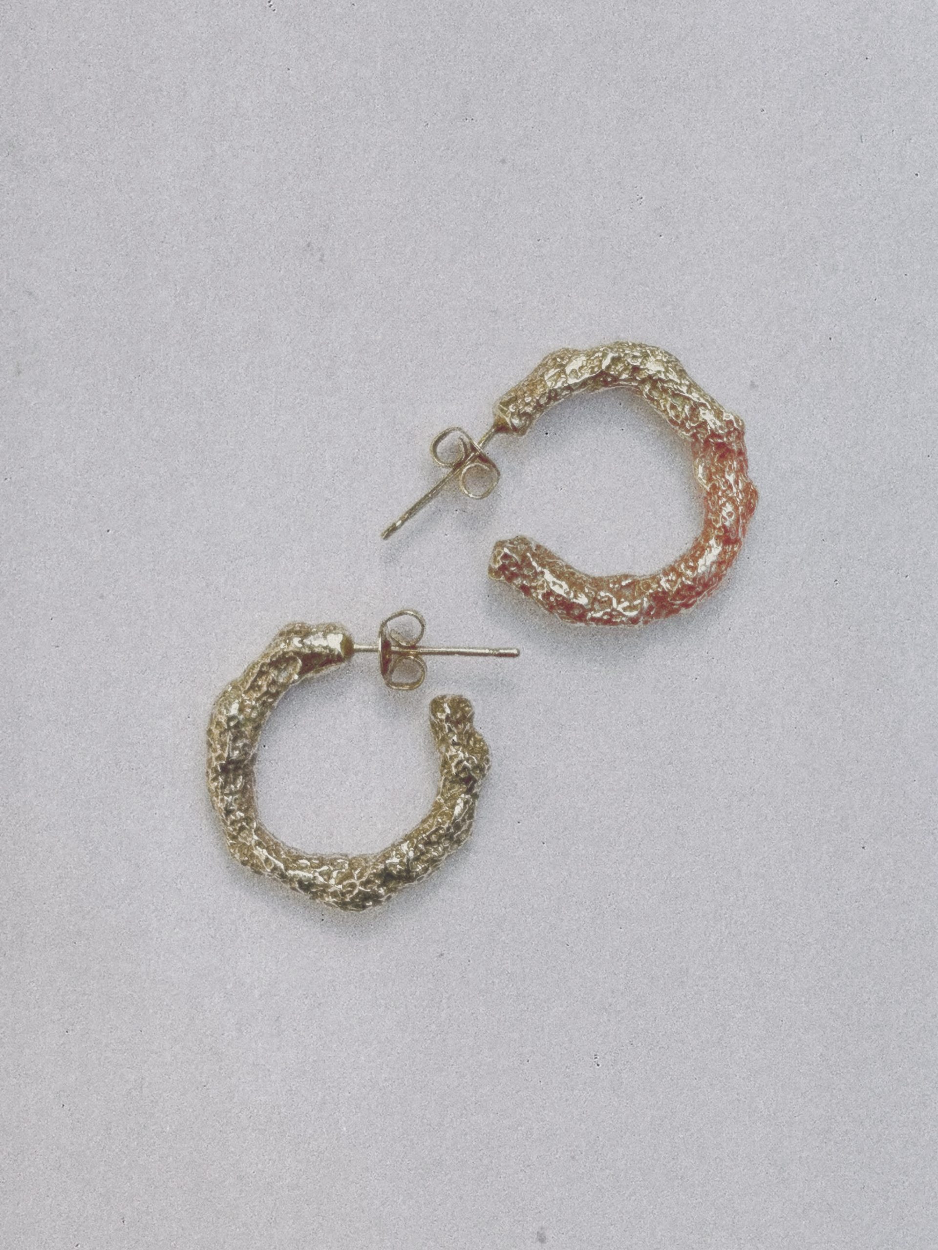 raw textured sculptural hoop earrings