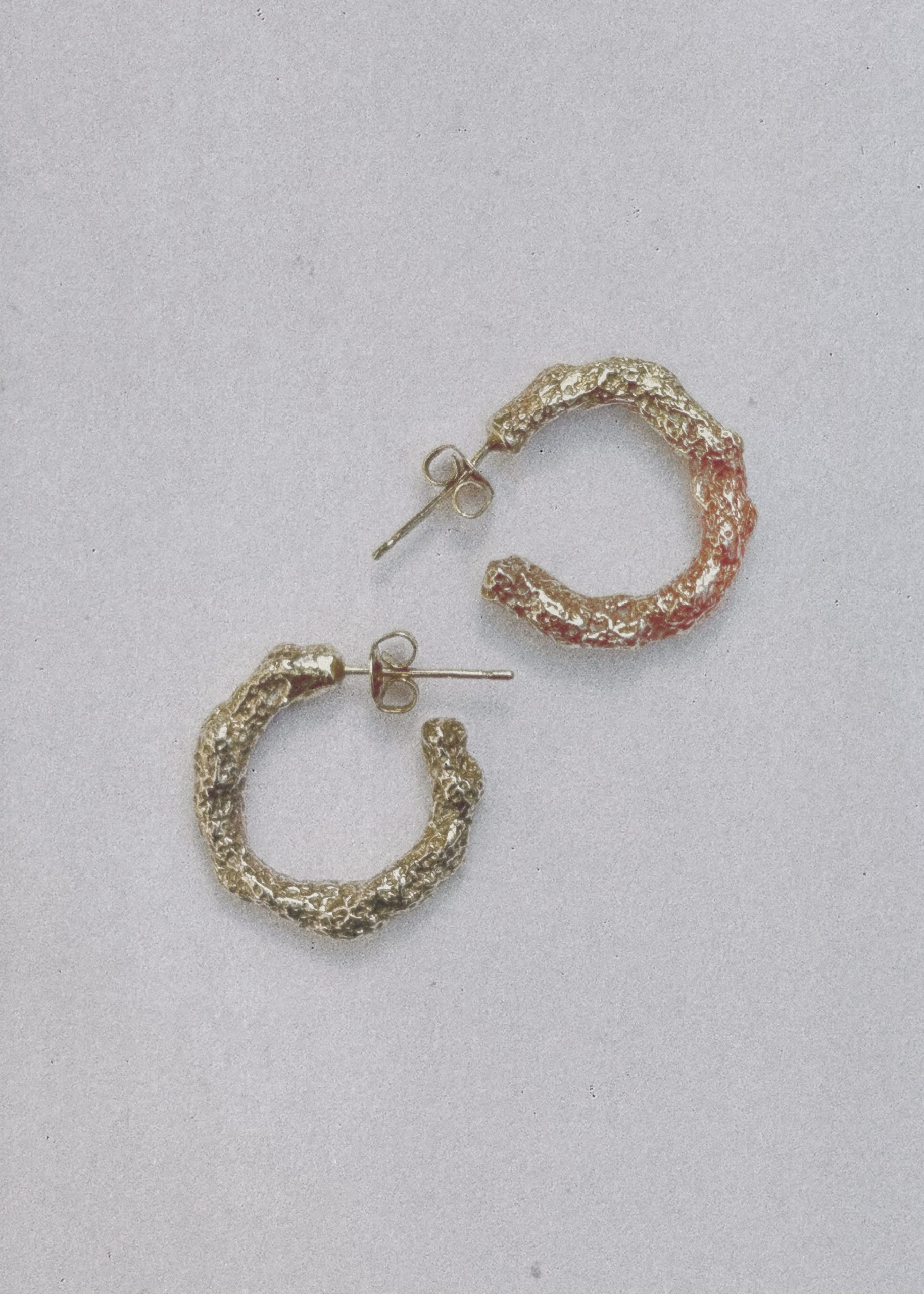 organic shape and raw textured artisan hoop earrings