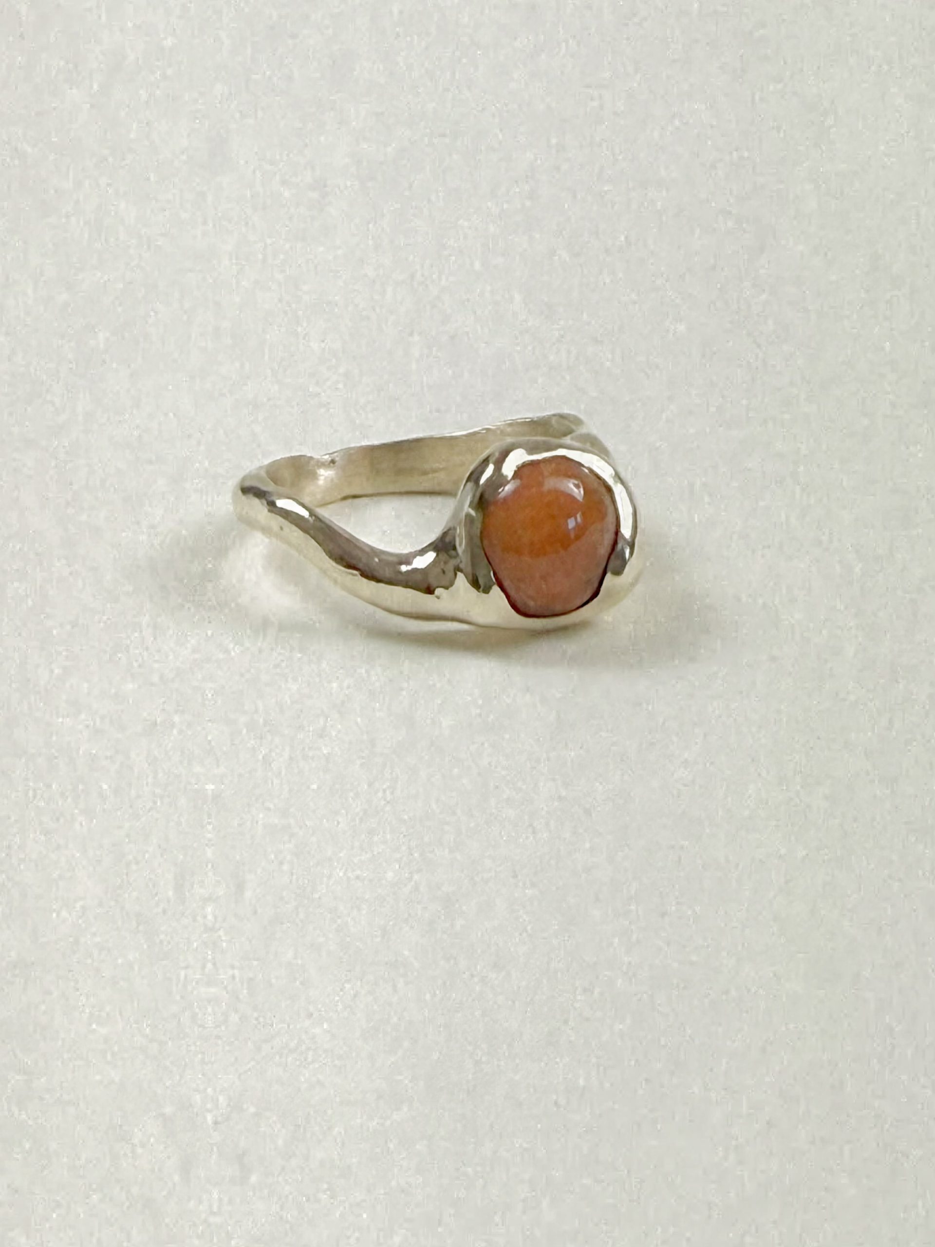 wabi sabi inspired minimal style gemstone ring
