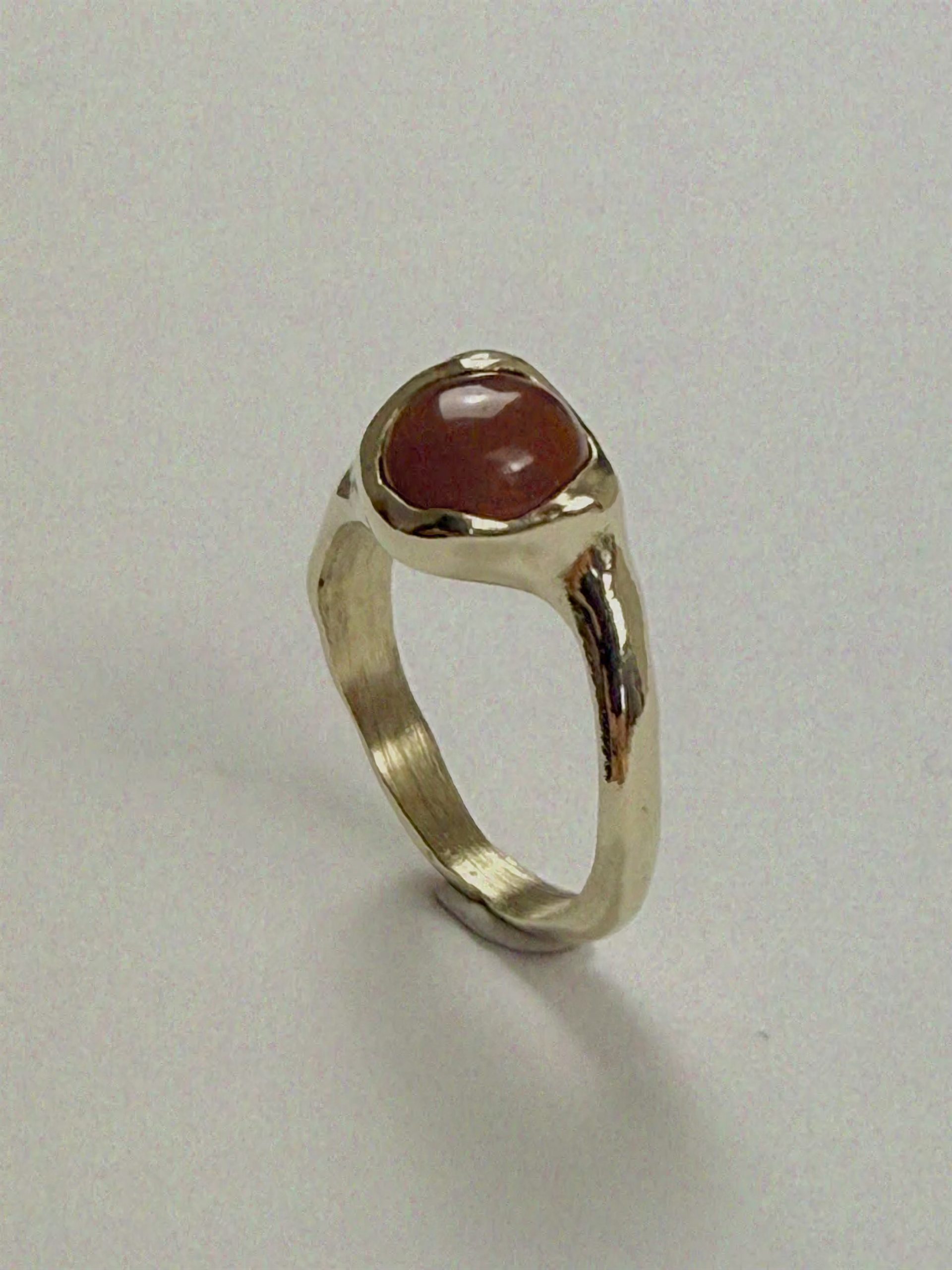 handcrafted artisan ring with carnelian gemstone
