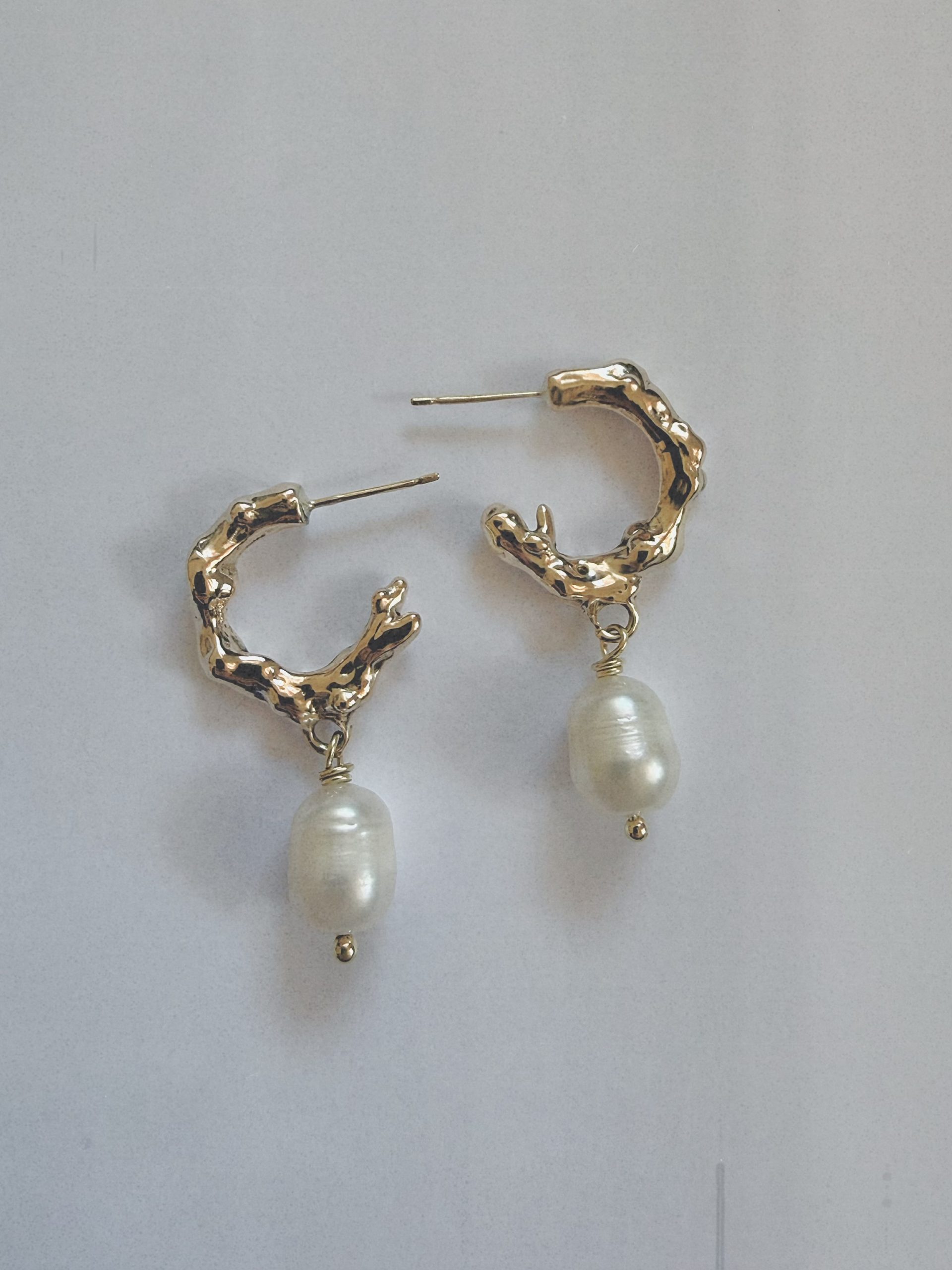 hoop earrings with freshwater pearls