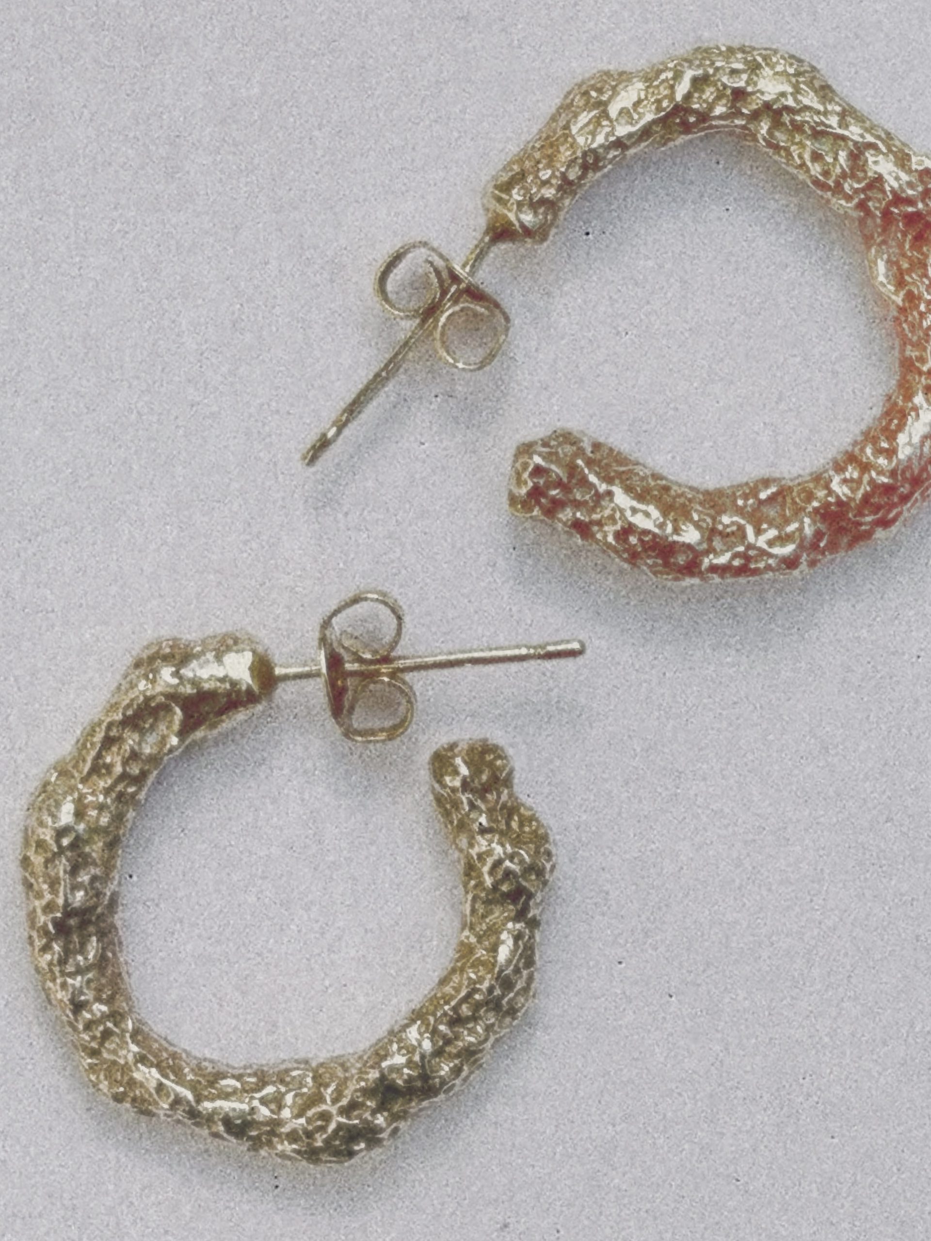 organic shape sculptural hoop earrings by Brigitta Barczi