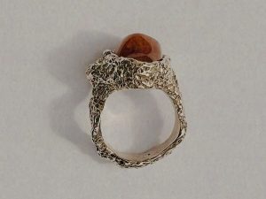 Sculptural Statement Ring with Carnelian